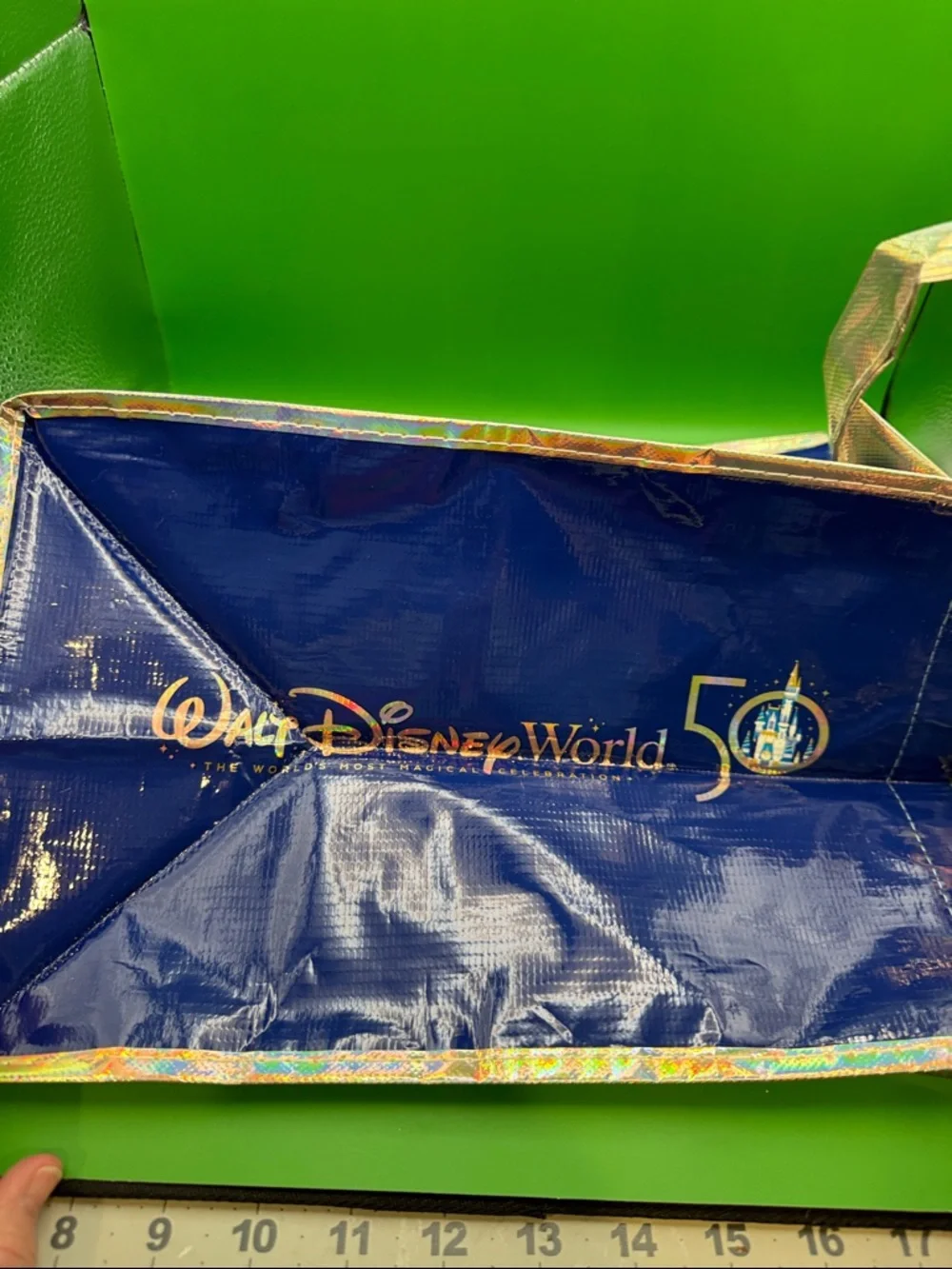 Disney 50th Anniversary Navy Blue Mickey & Minnie Holographic Tote